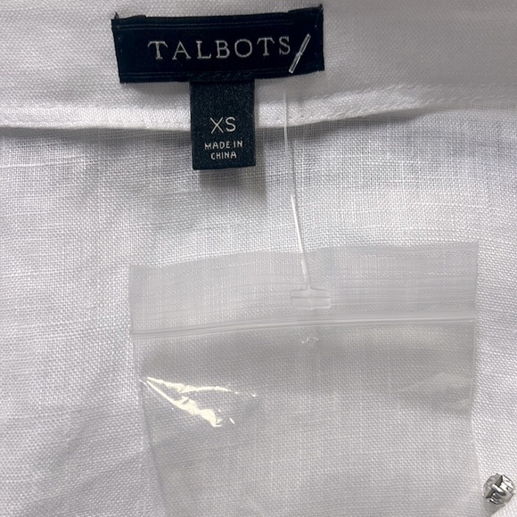 Talbots Beaded Ocean Design Linen Blouse - Picture 6 of 7